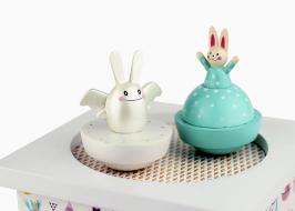 Boîtes à musique avec animaux Boîte à musique animée Trousselier: boîte à musique avec ange lapin et lapin