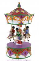 Carrousels musicaux miniatures en polystone Carrousel musical miniature en polystone: carrousel musical avec soldats sur chevaux