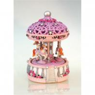 Carrousels musicaux miniatures en polystone Carrousel musical miniature en polystone: carrousel musical mauve