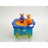 Boîtes à musique avec animaux Boîte à musique animée pour la petite enfance: boîte à musique en bois avec chien et girafe