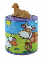 Boîtes à meuh, boîtes à vache et autres boîtes à son traditionnelles Boîte à meuh avec le cri du mouton: boîte à bêêê avec mouton en résine au sommet de la boîte