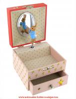 Boîtes à bijoux musicales avec animaux Boîte à bijoux musicale Trousselier en bois avec Pierre lapin dansant - Menuet de Mozart