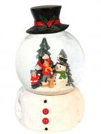Boules à neige musicales de Noël (en stock) Boule à neige musicale de Noël: boule à neige en forme de bonhomme de neige