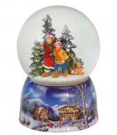 Boules à neige musicales de Noël disponibles sur commande (nous contacter) Boule à neige musicale de Noël: boule à neige avec enfants dans la forêt