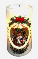 Boîtes à musique animées de Noël Boîte à musique animée de Noël en forme de bougie: boîte à musique avec carrousel de chevaux