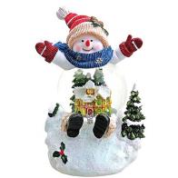 Boules à neige musicales de Noël disponibles sur commande (nous contacter) Boule à neige musicale de Noël: boule à neige en forme de bonhomme de neige avec illumination et neige automatique