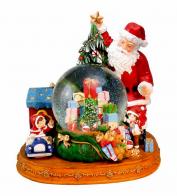 Boules à neige musicales de Noël disponibles sur commande (nous contacter) Boule à neige musicale de Noël: boule à neige avec Père Noël, enfants et cadeaux