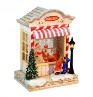 Boules à neige musicales de Noël disponibles sur commande (nous contacter) Boule à neige musicale de Noël en forme de boutique de bonbons: boule à neige avec paillettes et Père Noël
