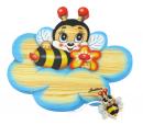 Boîte à musique à suspendre Bartolucci: boîte à musique avec abeille sur nuage bleu