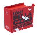 Boîte à musique à manivelle en forme de livre: boîte à musique "Bella Ciao"