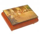 Boîte à bagues musicale en bois avec reproduction d'un tableau d'Edgar Degas - Le lac des cygnes