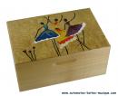 Boîte à bijoux musicale en bois marqueté avec ballerine dansante et large miroir - Le lac des cygnes