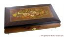Boîte à bijoux musicale en bois avec marqueterie instruments de musique et mécanisme de 30 notes
