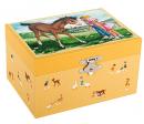 Boîte à bijoux musicale en bois: boîte à bijoux Trousselier avec cheval marron de la collection "Mémoire d'enfance"