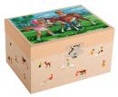 Boîte à bijoux musicale en bois: boîte à bijoux Trousselier avec cheval blanc de la collection "Mémoire d'enfance"