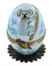 Oeuf musical de style Fabergé en porcelaine de Limoges avec koala - Berceuse de Johannes Brahms