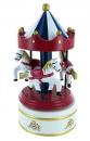 Carrousel musical miniature en bois avec 3 chevaux de carrousel - The entertainer (Scott Joplin)