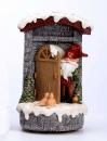 Boîte à musique non animée de Noël: boîte à musique avec gnome sortant de sa cabane - Douce nuit