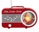 Ornement musical Mr Christmas en forme de radio rétro pour sapin de Noël: ornement musical rouge avec lumière