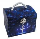 Boîte à bijoux musicale Trousselier en bois avec ballerine dansante: boîte à bijoux en forme de vanity case