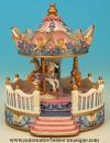 Carrousel musical miniature en polystone : carrousel musical avec balustrade