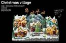 Automate musical de Noël avec paysage montagnard, train animé, lumières et mélodies électroniques de Noël