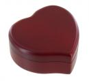 Petite boîte à musique en bois teinté rouge foncé en forme de coeur - Hymne à l'amour (Marguerite Monnot - Edith Piaf)