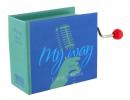 Boîte à musique à manivelle en forme de livre: boîte à musique "Comme d'habitude - My way".