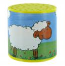 Boîte à meuh mouton ou boîte à "bêêê" pour entendre le cri d'un mouton avec étiquette de moutons