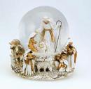 Boule à neige musicale de Noël avec globe en verre, nativité et Rois mages - Douce nuit (Franz Xaver Gruber)