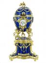 Oeuf musical bleu de style Fabergé pour bijoux - Mélodie: Le beau Danube bleu (Johann Strauss)