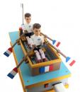 Automate musical électrique en bois avec mécanisme musical de 30 notes: l'équipe de France d'aviron