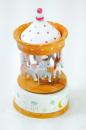 Carrousel musical miniature en bois avec motifs enfantins - Berceuse de Johannes Brahms