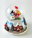Petite boule à neige musicale de Noël avec globe en verre, neige et Père Noël - We wish you a merry Christmas