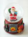 Petite boule à neige musicale de Noël avec globe en verre, neige et Père Noël - We wish you a merry Christmas