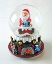 Petite boule à neige musicale de Noël avec globe en verre, neige et Père Noël - Deck the halls