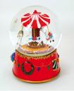 Boule à neige musicale animée de Noël avec globe en verre, neige et carrousel de chevaux - Winter wonderland
