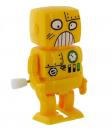Petit robot automate marcheur en plastique de couleur jaune - Robot marcheur et bougeant les bras