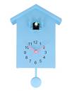 Pendule &agrave; coucou murale &agrave; quartz - Pendule &agrave; coucou bleue pour enfant avec aiguilles roses