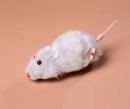 Rat blanc automate courant avec fourrure et mouvement de la queue - Jouet m&eacute;canique &agrave; remontoir