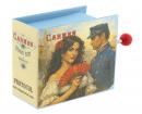 Bo&icirc;te &agrave; musique &agrave; manivelle en carton illustr&eacute; en forme de livre - Habanera de Carmen