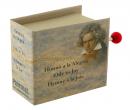 Bo&icirc;te &agrave; musique &agrave; manivelle en carton illustr&eacute; en forme de livre - Hymne &agrave; la joie (Beethoven).