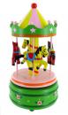 Carrousel musical miniature en bois : carrousel musical vert