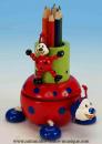 Jouet musical en bois : jouet musical avec coccinelle porte-crayons