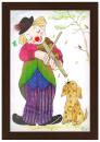 Tableau musical pour chambres d'enfants : tableau musical "Clown avec chien"