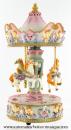 Carrousel musical miniature en résine : grand carrousel musical miniature avec anges