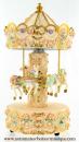 Carrousel musical miniature en résine : grand carrousel musical miniature avec fleurs