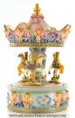 Carrousel musical miniature en résine : petit carrousel musical miniature avec anges
