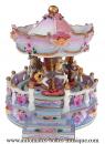 Carrousel musical miniature en polystone : carrousel musical avec balustrade 14146