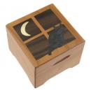 Boîte à musique avec marqueterie traditionnelle : marqueterie chat et clair de lune